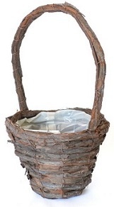 Wicker Bark Handle Basket 25cm Planters Collection > - Wicker Collection