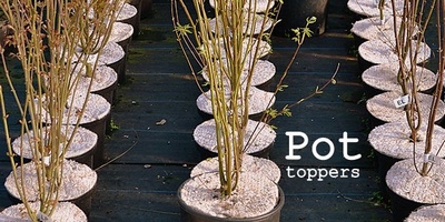 Pot Toppers, preventing weeds on container grown nursery stock 